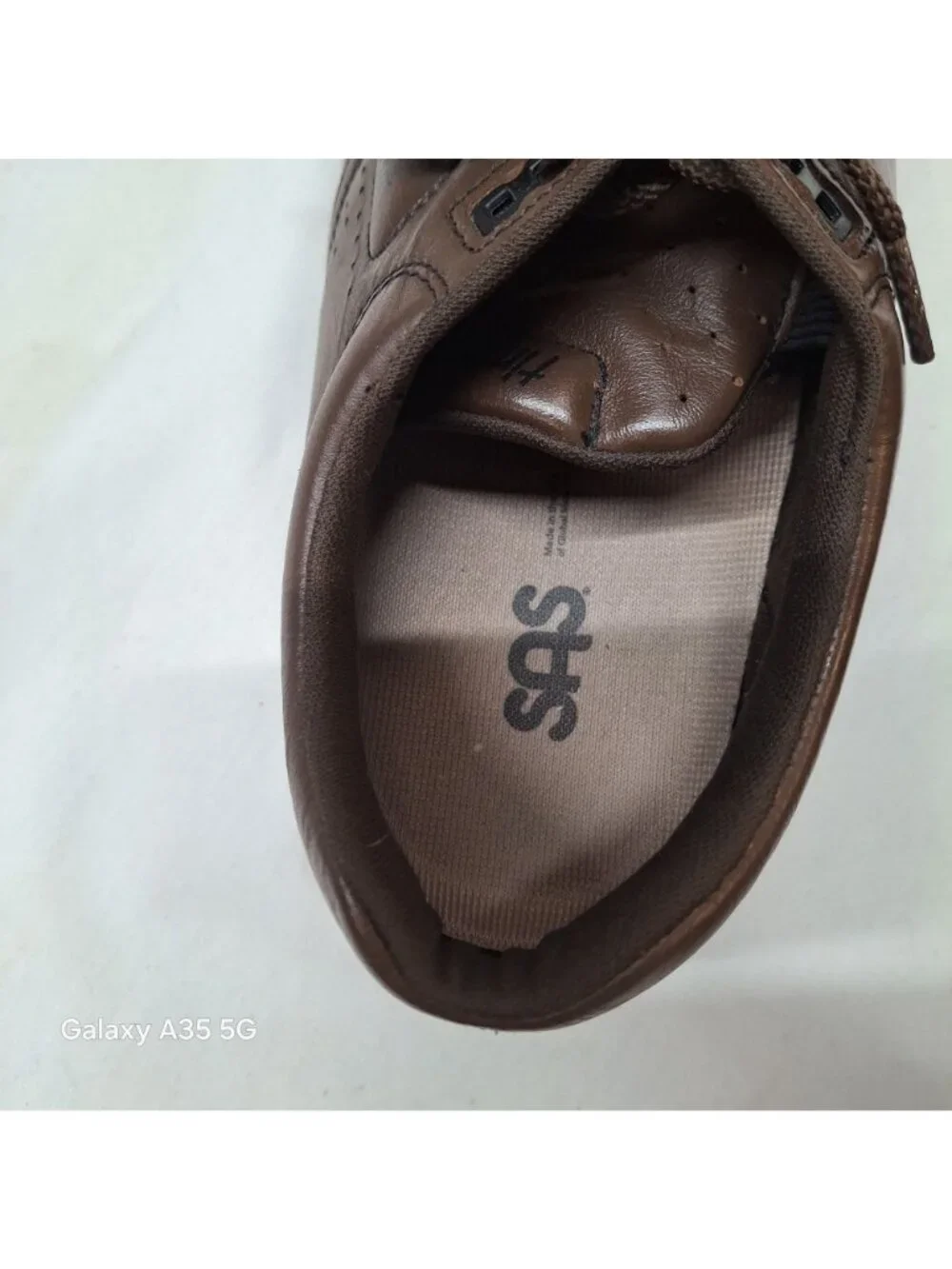 SAS Time Out Mens Brown Leather Comfort Shoes 10.5 WW Wide Width Lace-Up Durable